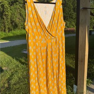 St. John's Bay Mustard Floral Midi Dress